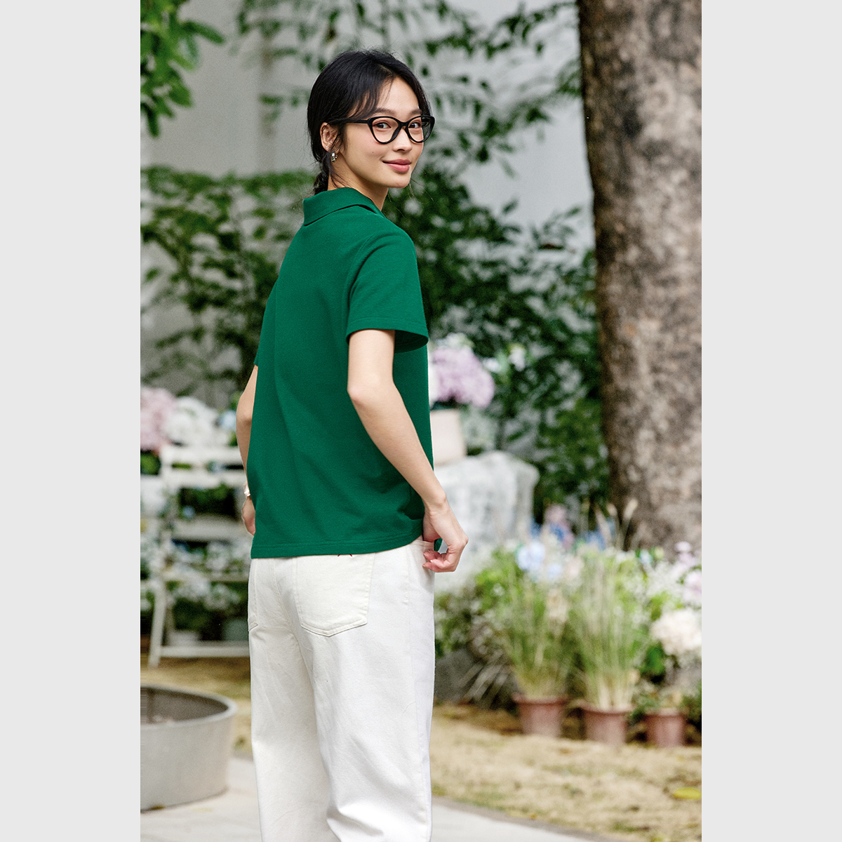 Pure Cotton Short-Sleeved Straight T-Shirt