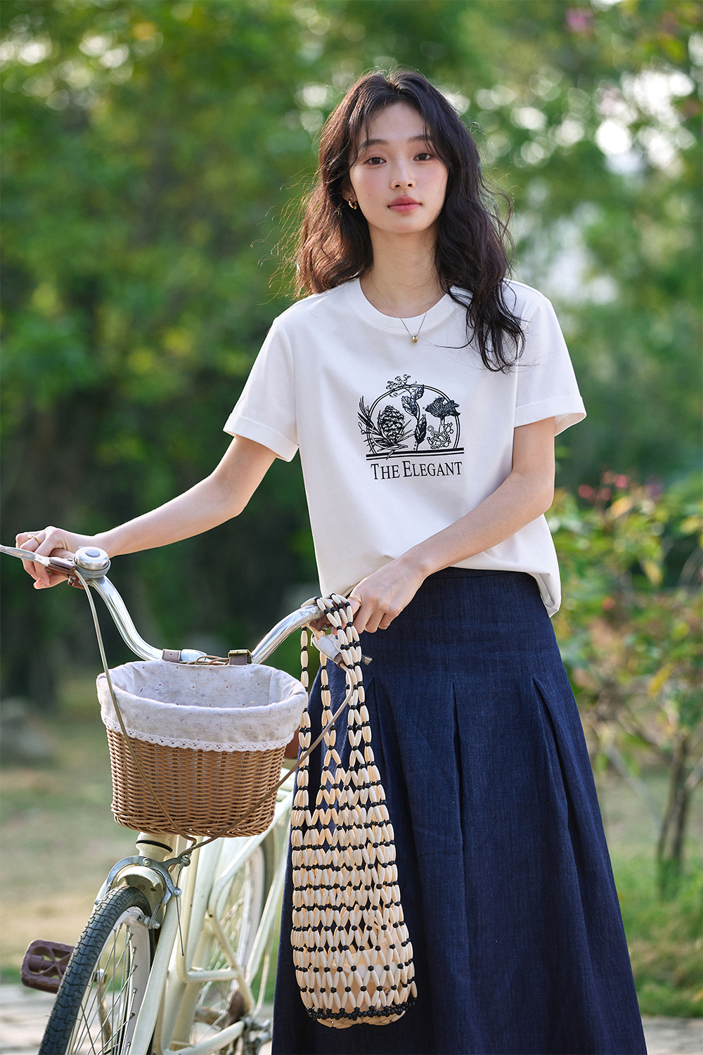 Cotton Printed Straight T-Shirt