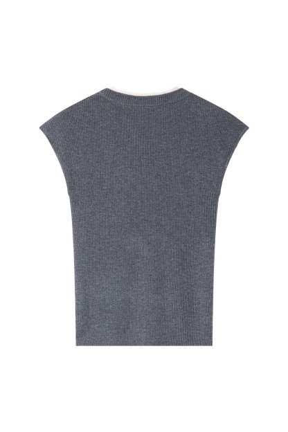 Minimalist Contrast Color Slim Sweater