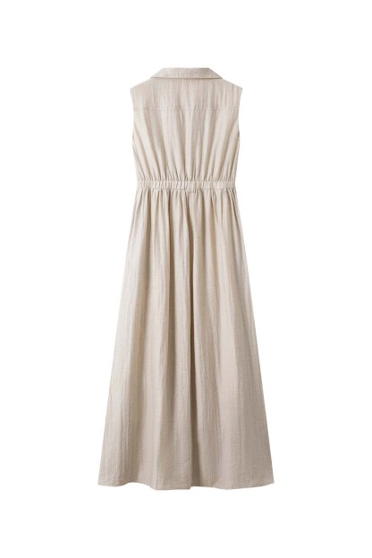 Lapel Shirt A-Line Dress