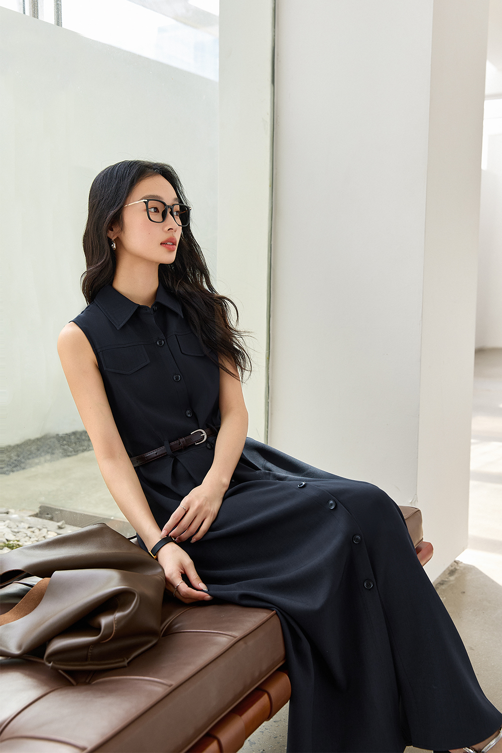 Commuting Simple Straight Dress-VIMLYSTORE