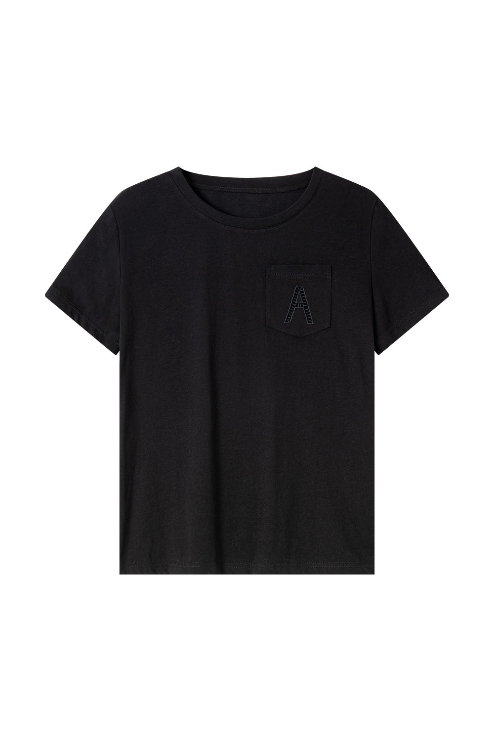 Hollow A Letter Embroidered T-Shirt