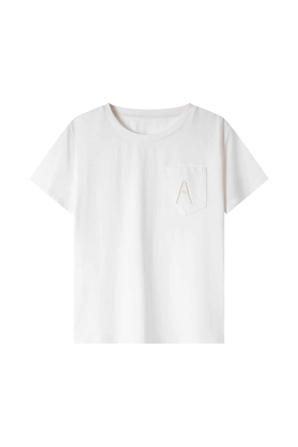 Hollow A Letter Embroidered T-Shirt