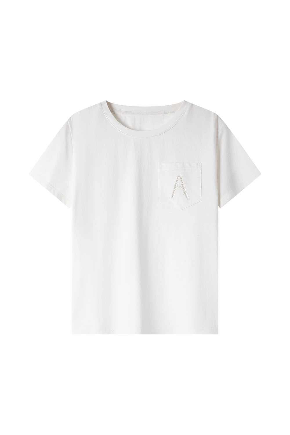 Hollow A Letter Embroidered T-Shirt