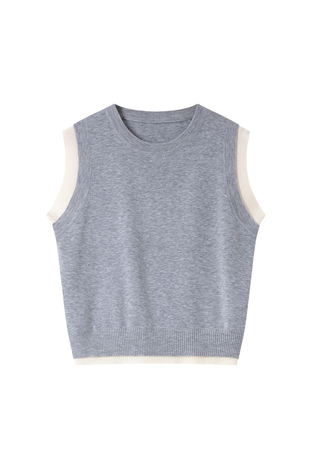 Round Neck Sleeveless Loose Knit Sweater