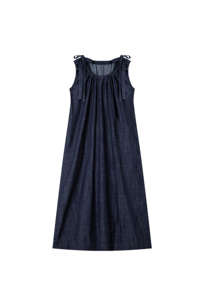 100% Cotton Sleeveless Denim Dress