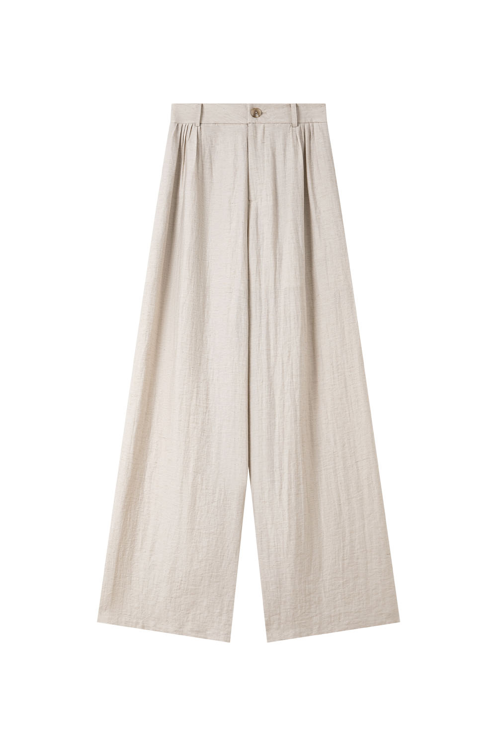 Linen Blend Solid Color Wide-Leg Pants-VIMLYSTORE