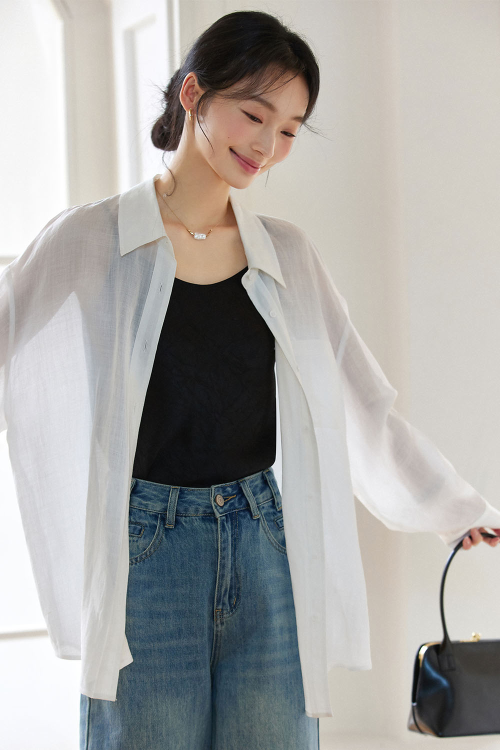 Ruched Round Neck Camisole-VIMLYSTORE