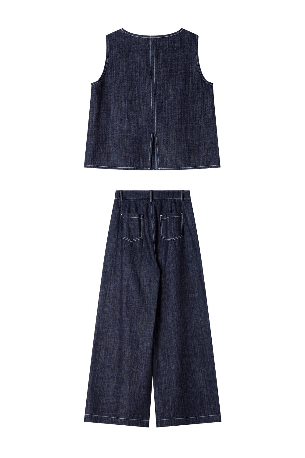Minimalist Straight Denim Suit