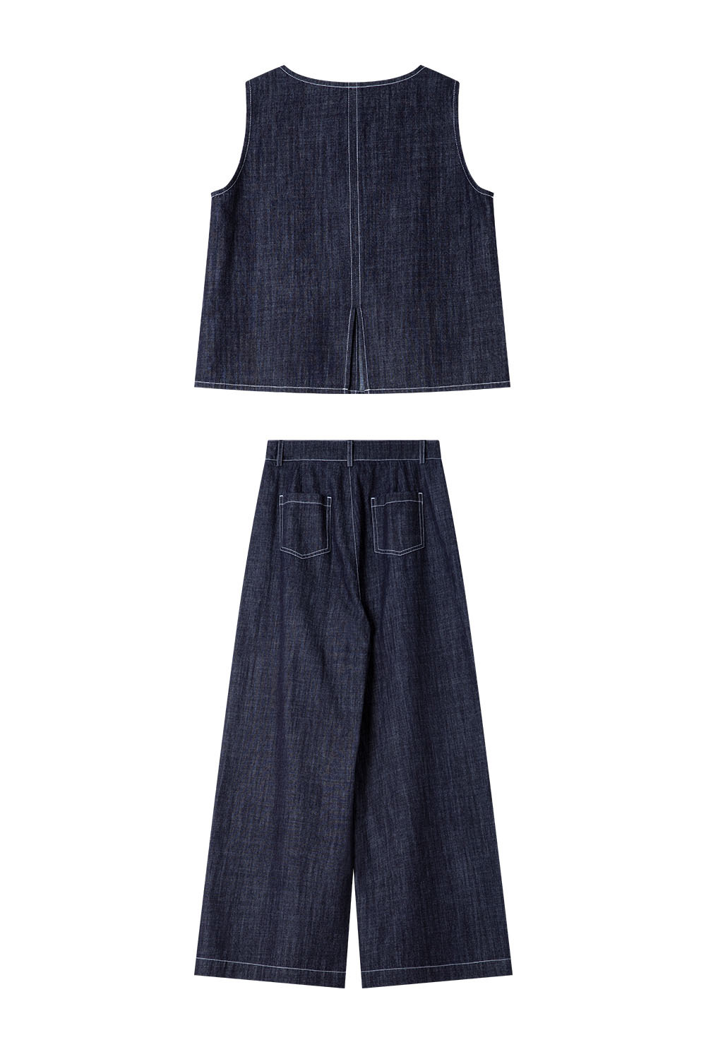 Minimalist Straight Denim Suit