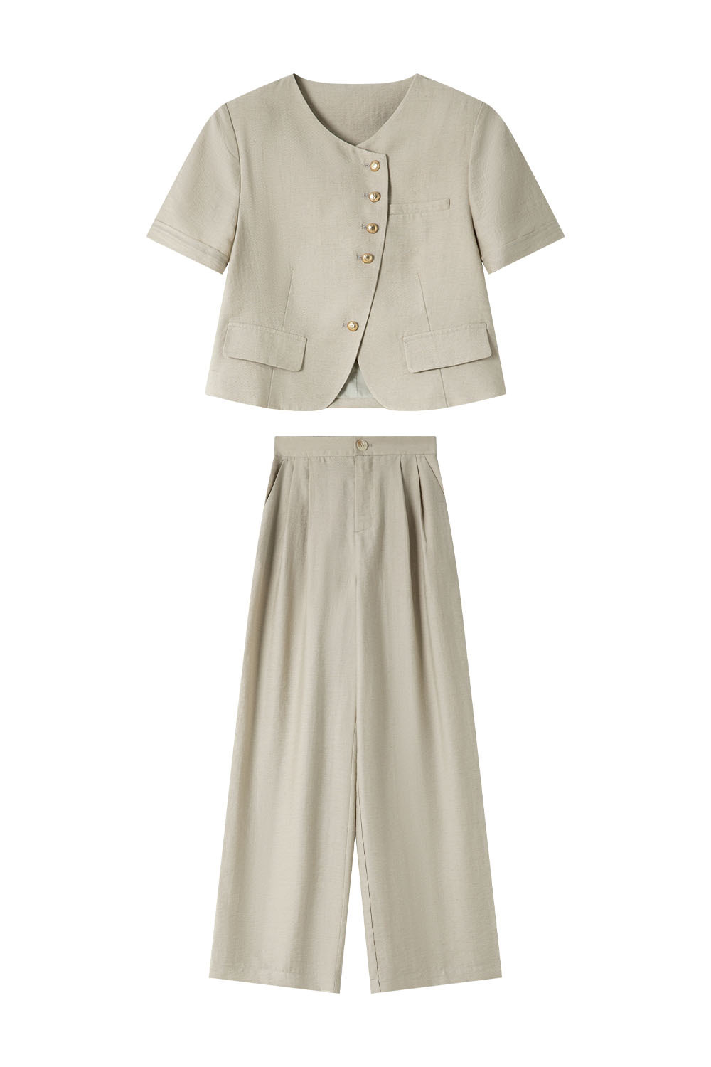 Round Neck Loose Casual Suit