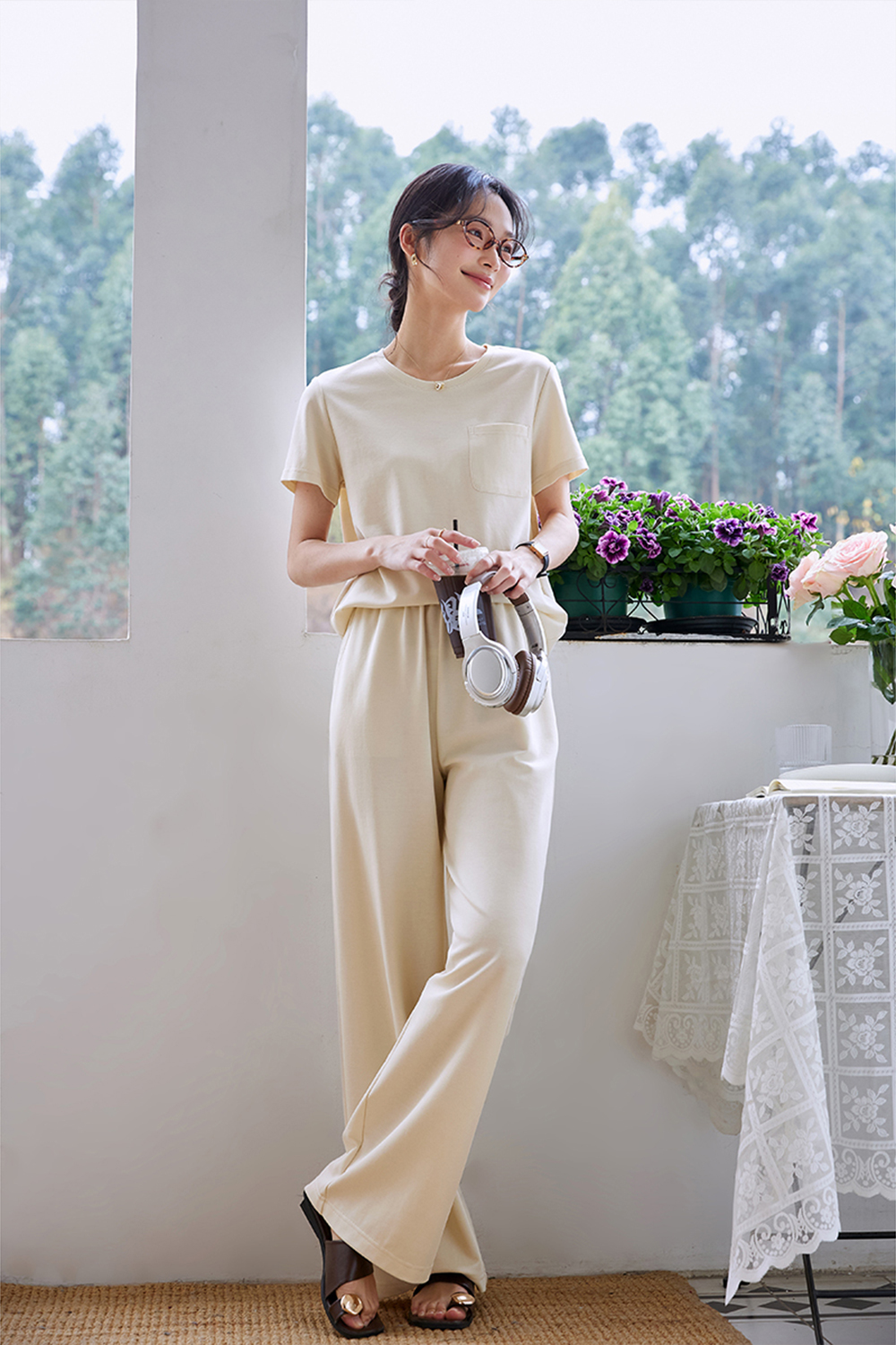 Minimalistic and Commute Wide-leg Pants Suit-VIMLYSTORE