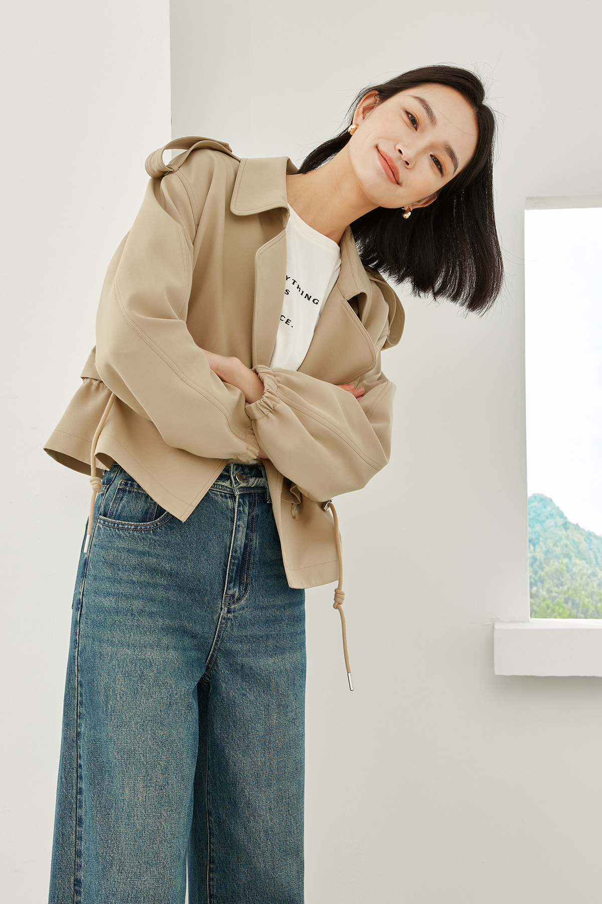 Short Trench Coat Jacket