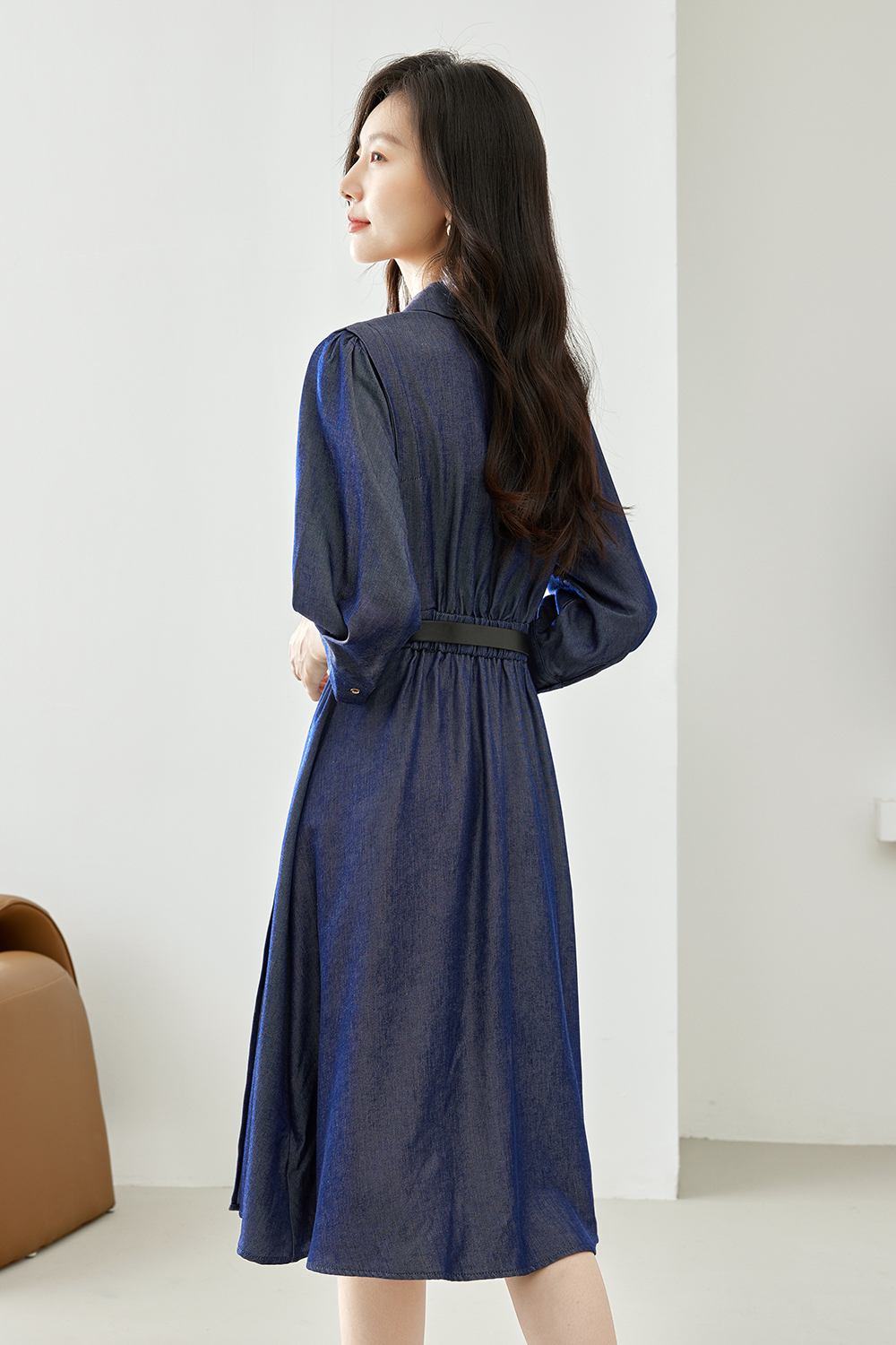Deep denim blue dress-VIMLYSTORE