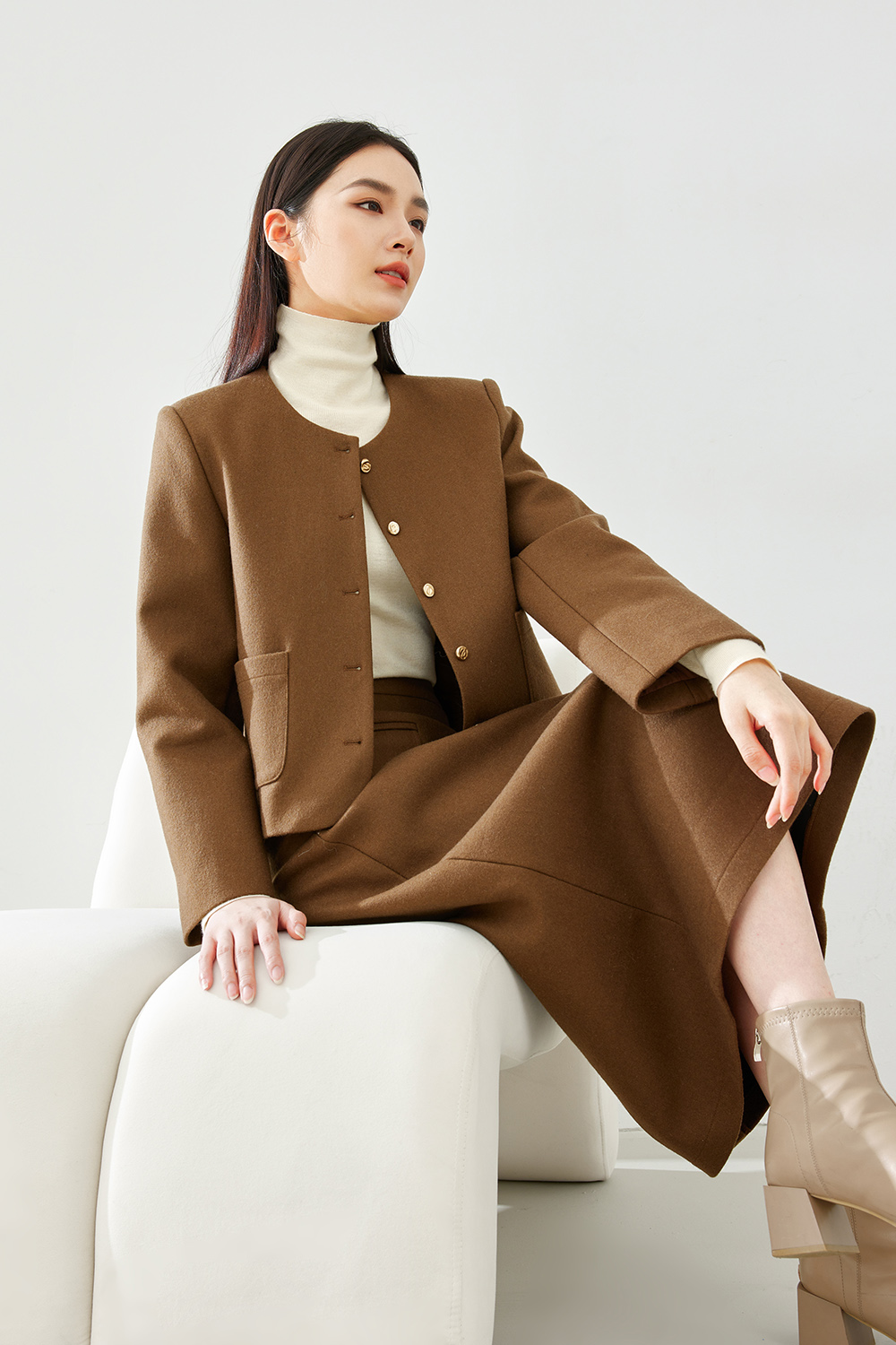 Tucked Cotton Elegant Two Piece Set