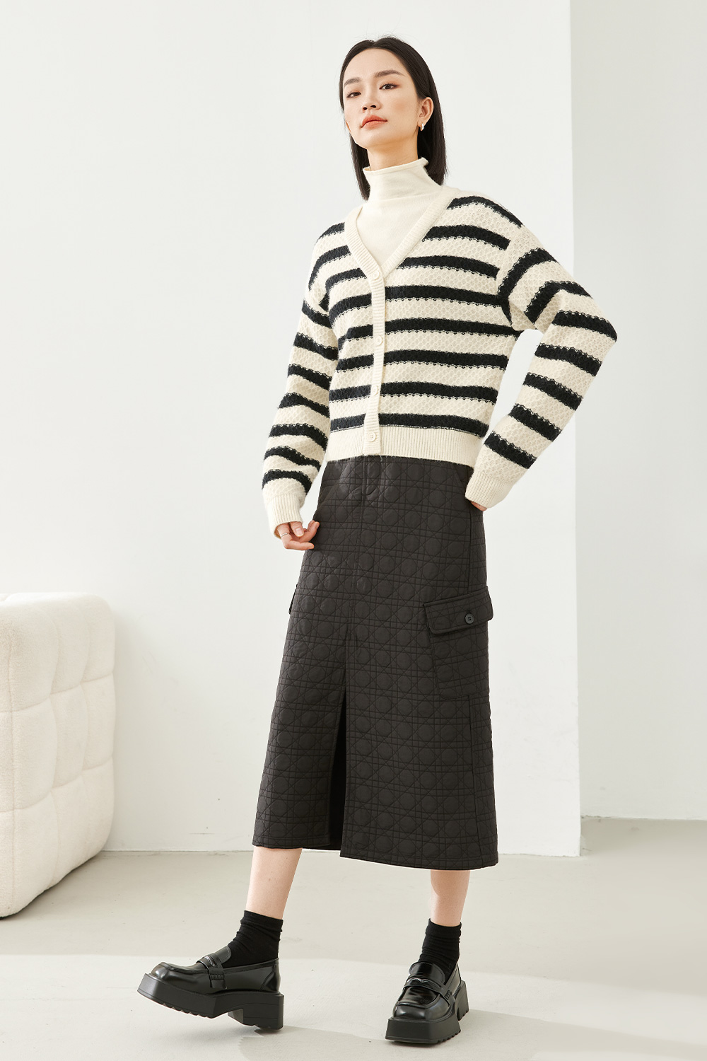 Fake Two Piece Striped Sweater