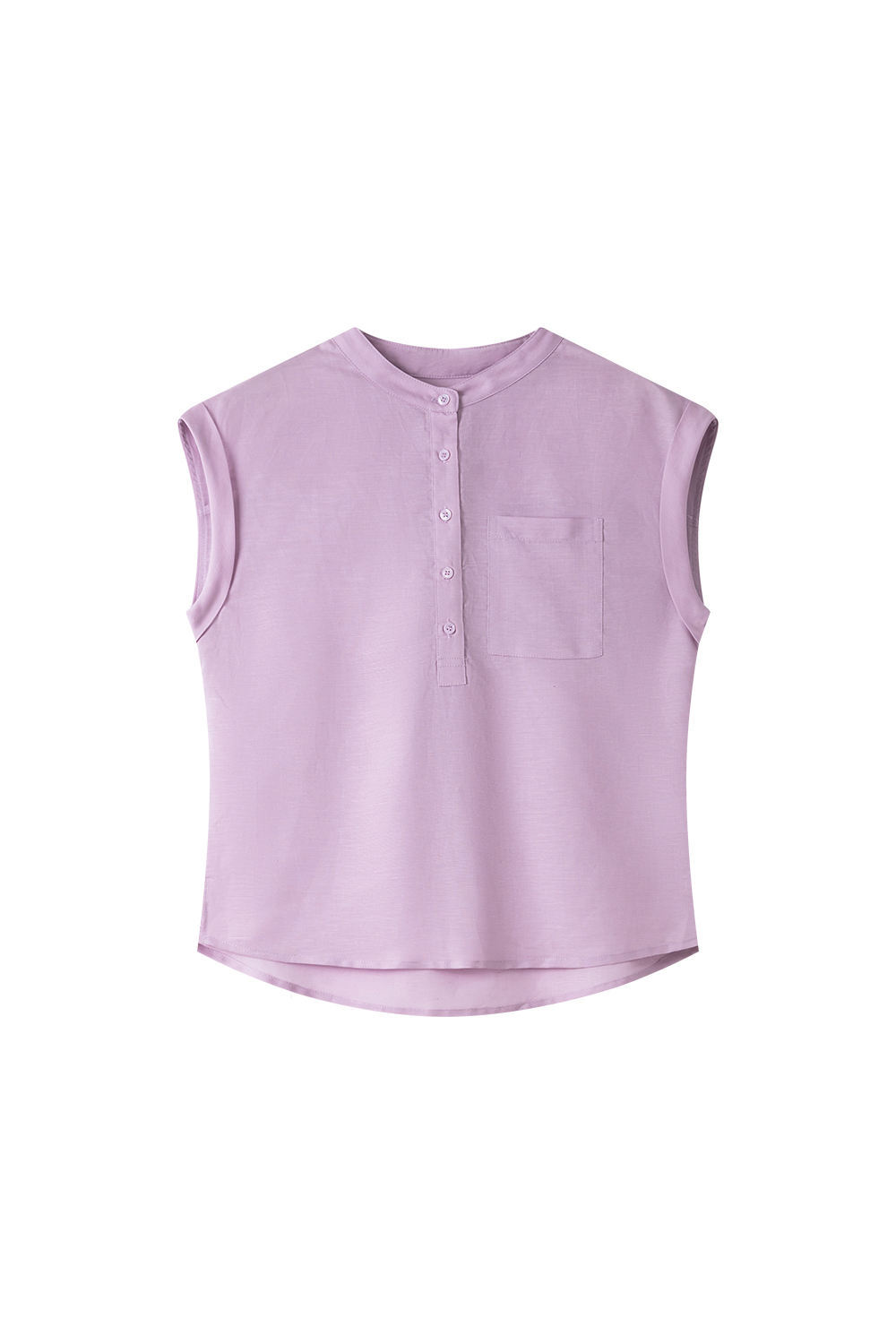 Commute-Chic Mini-Stand Collar Sleeveless Blouse-VIMLYSTORE