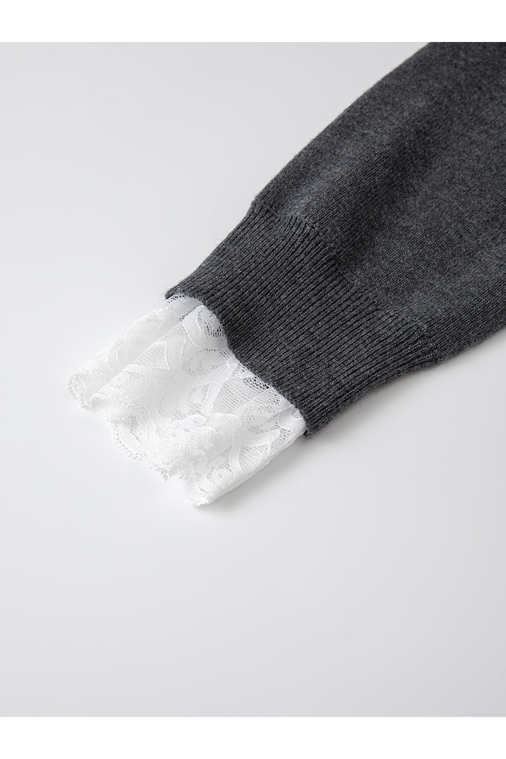 Lace-Paneled V-Neck Cardigan Wrap-VIMLYSTORE