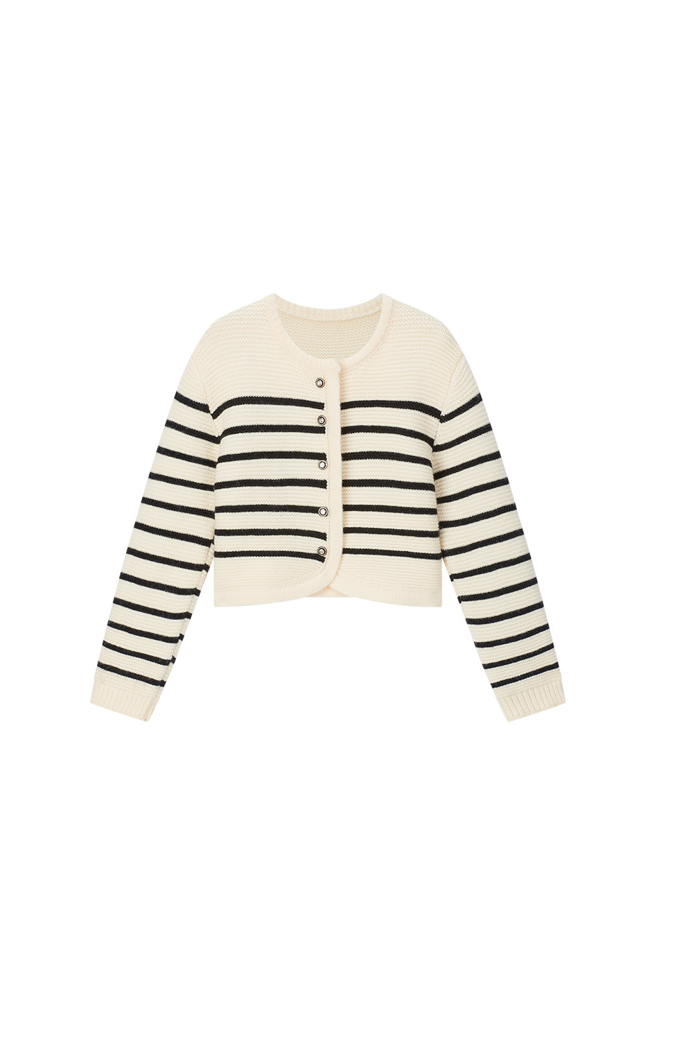 Rounded Hem Knitted Cardigan