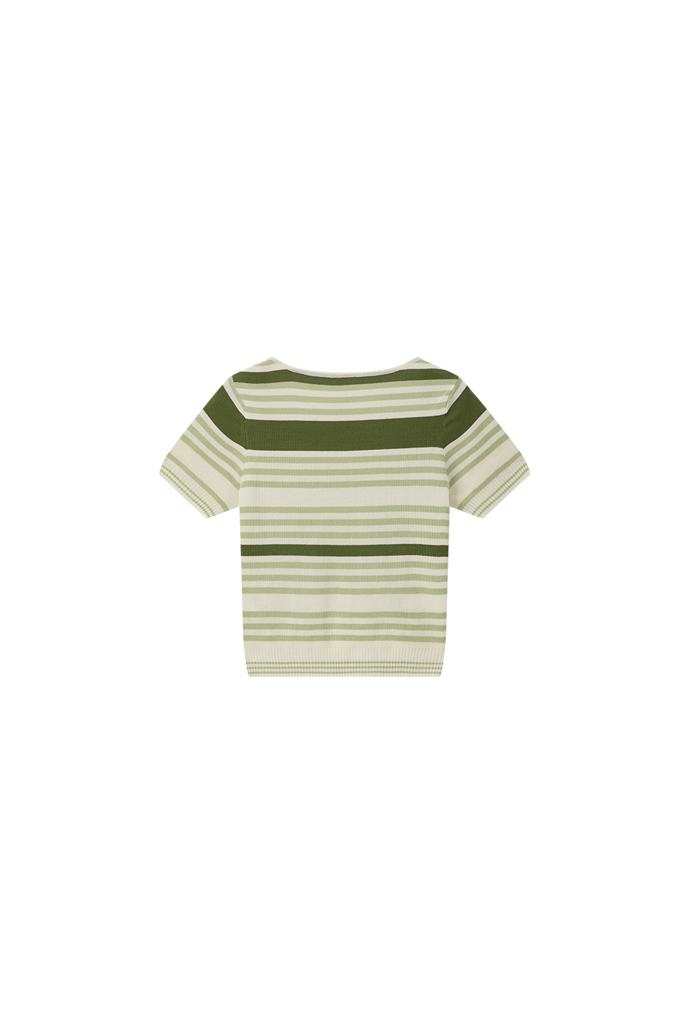 White And Green Striped Sweater-VIMLYSTORE