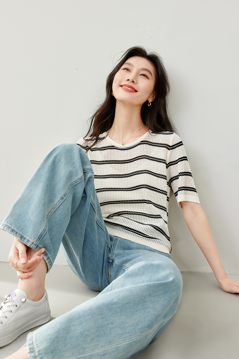 Drawstring Knitted Sweater-VIMLYSTORE