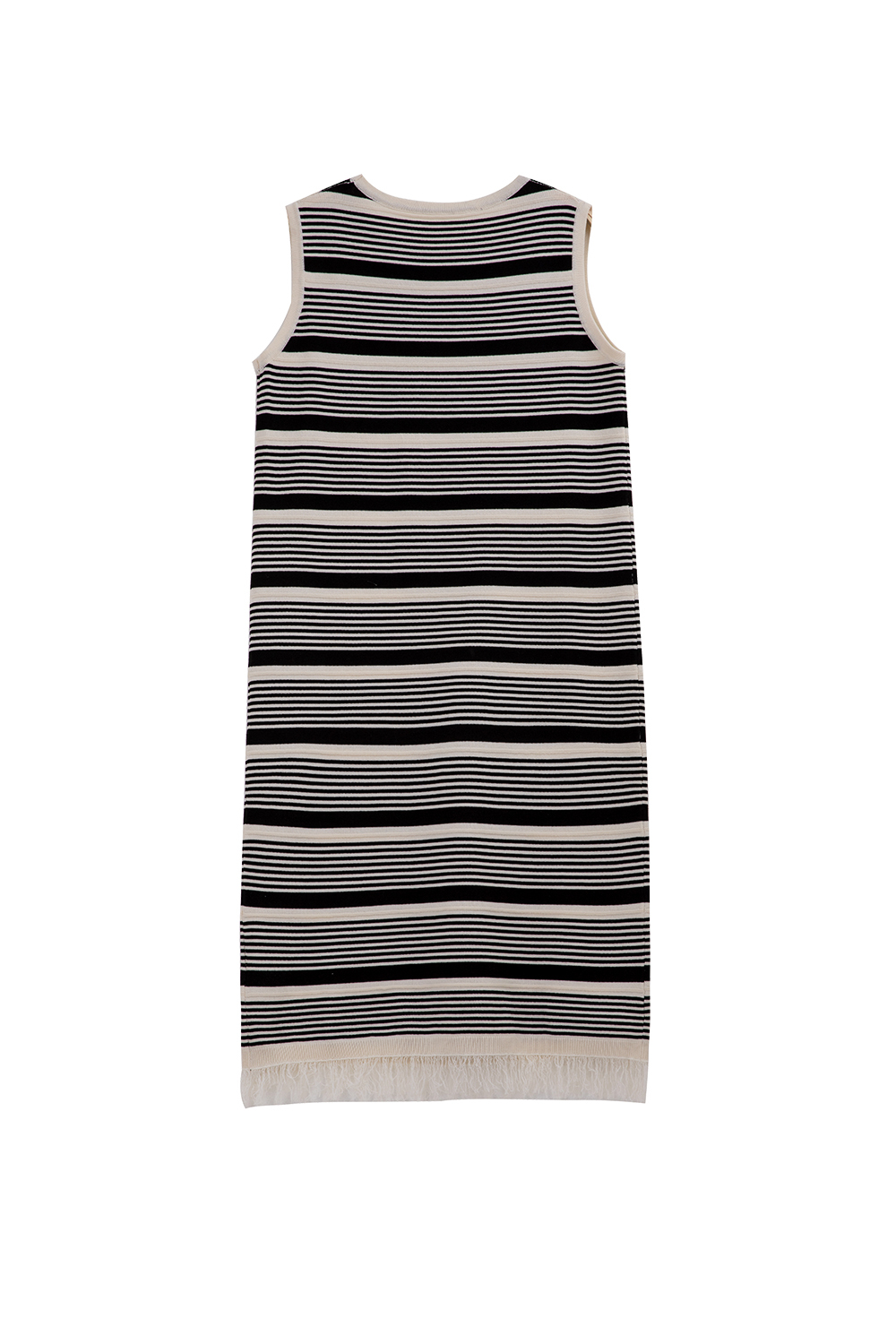 Striped Fringed Straight Dress