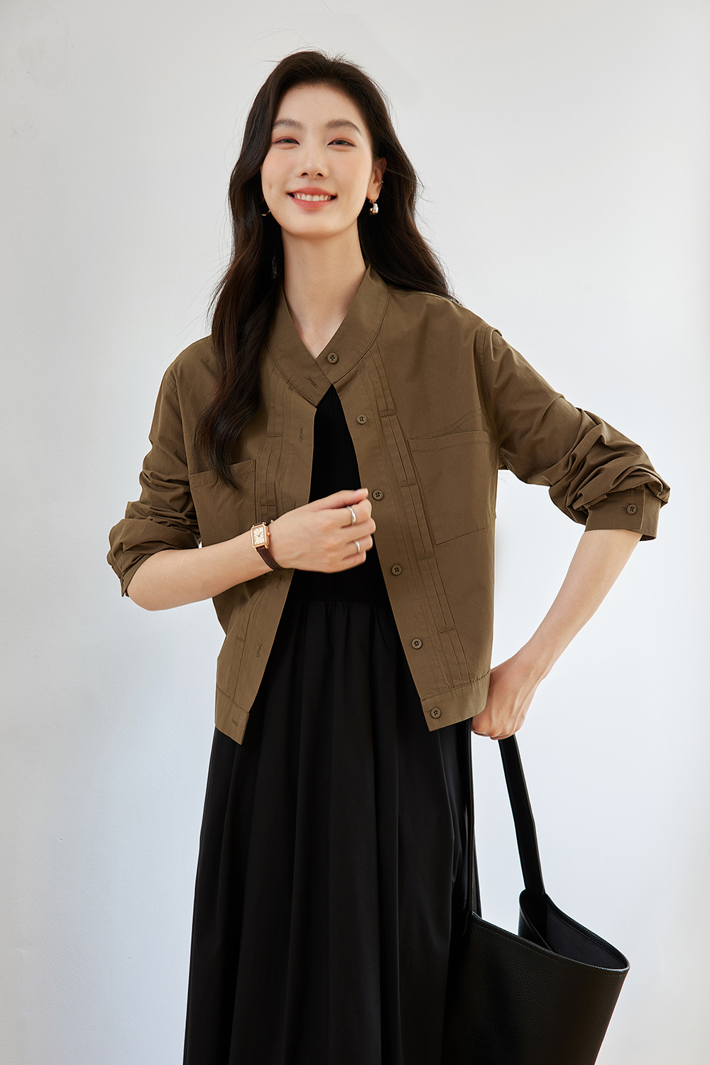 Pure Cotton Stand Collar Jacket