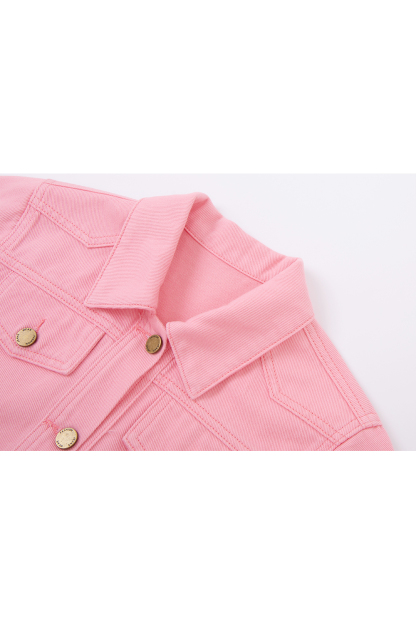 Short Stylish Color Spun Denim Set