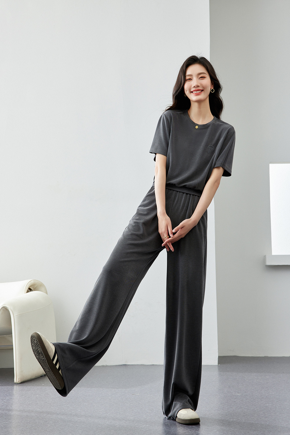 Knitted Cuprammonium Embroidered Set