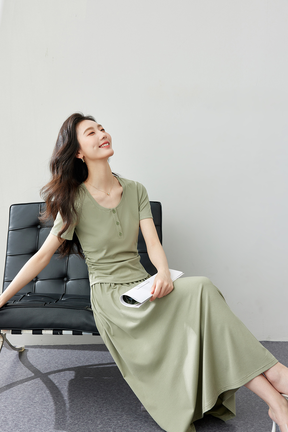 Fashionable Relaxed Knitting Suit