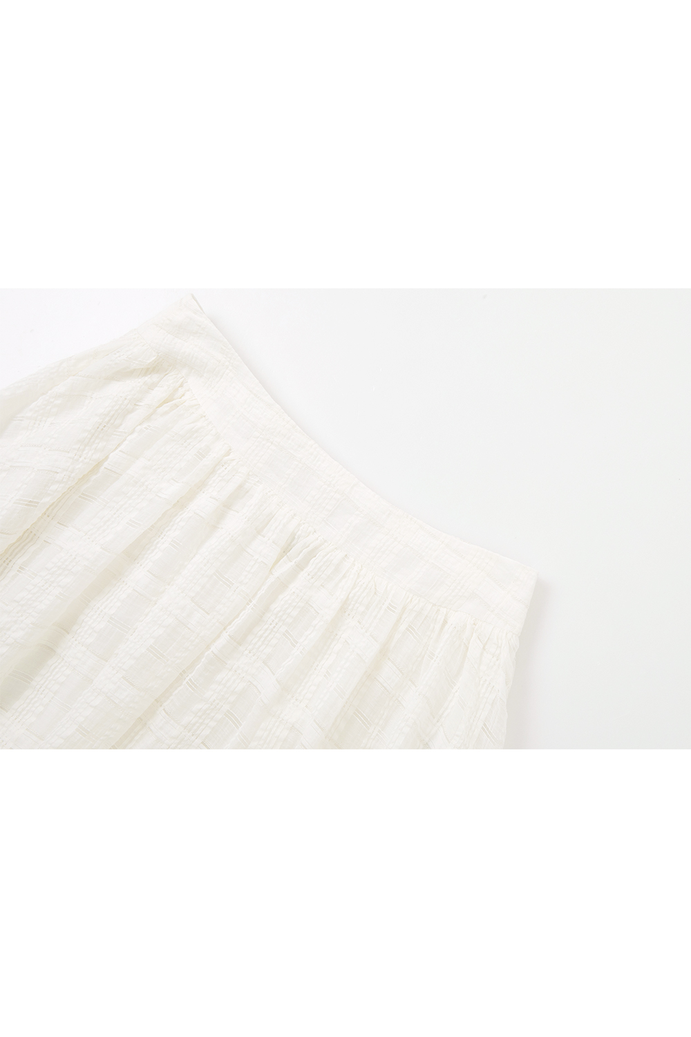 Dark Grid Big Hem Midi Skirt