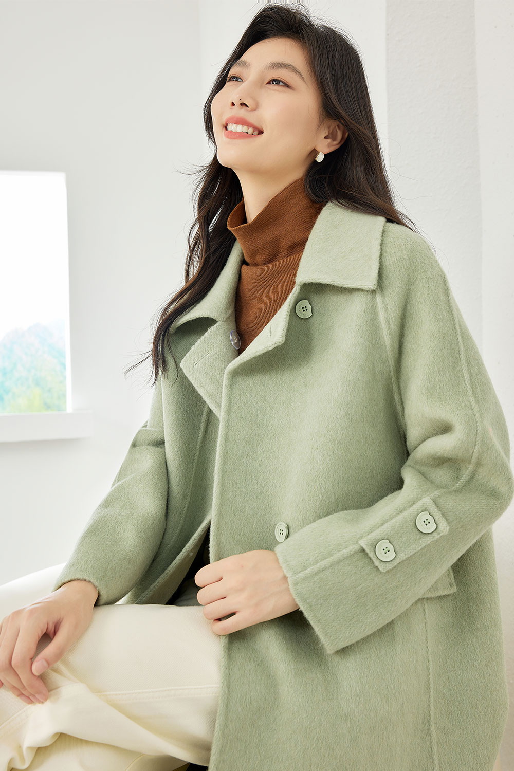 Minimalist Style Wool Coat-VIMLYSTORE