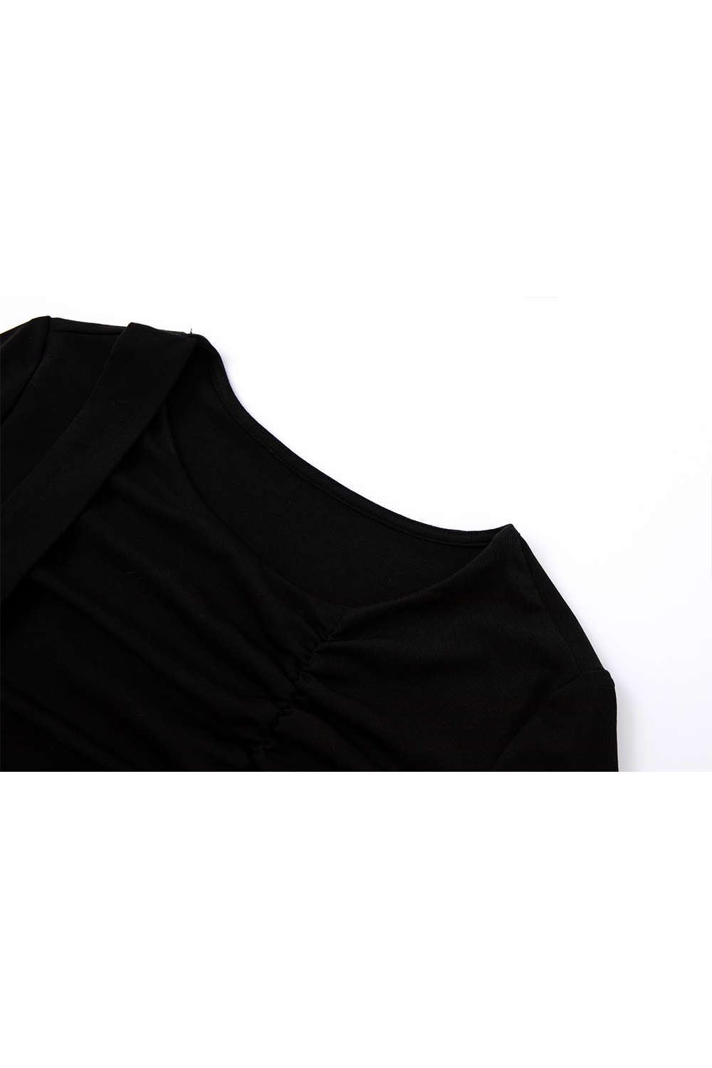 Retro Lyocell Pleated Ribbon T-Shirt