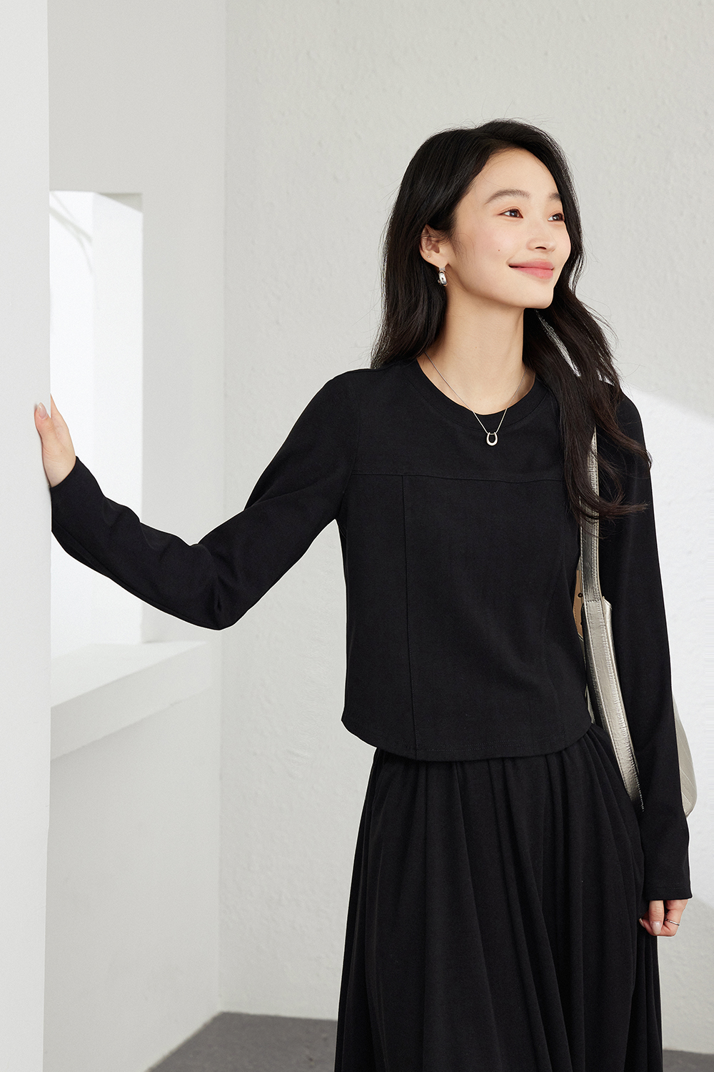 Solid Color Knitted Casual Suit-VIMLYSTORE