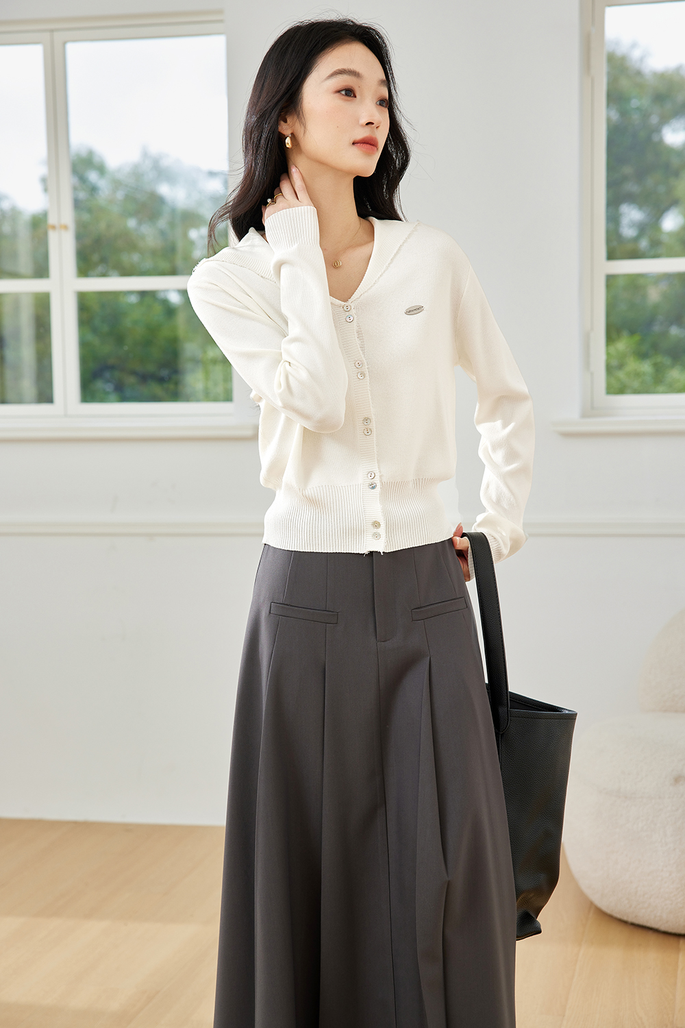 Simple And Versatile Knitted Cardigan-VIMLYSTORE