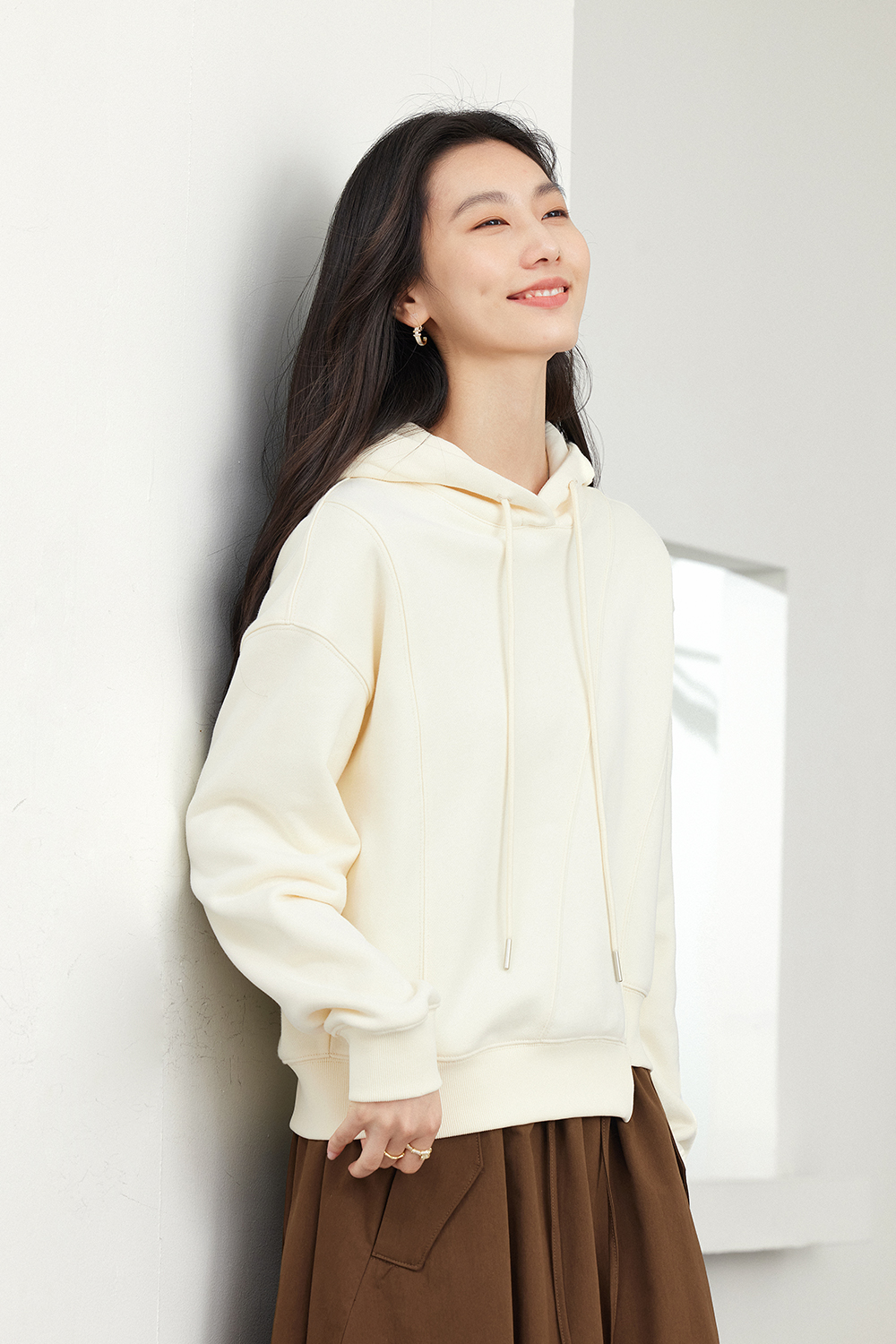 Fleece-Lined Hooded Sweatshirt-VIMLYSTORE