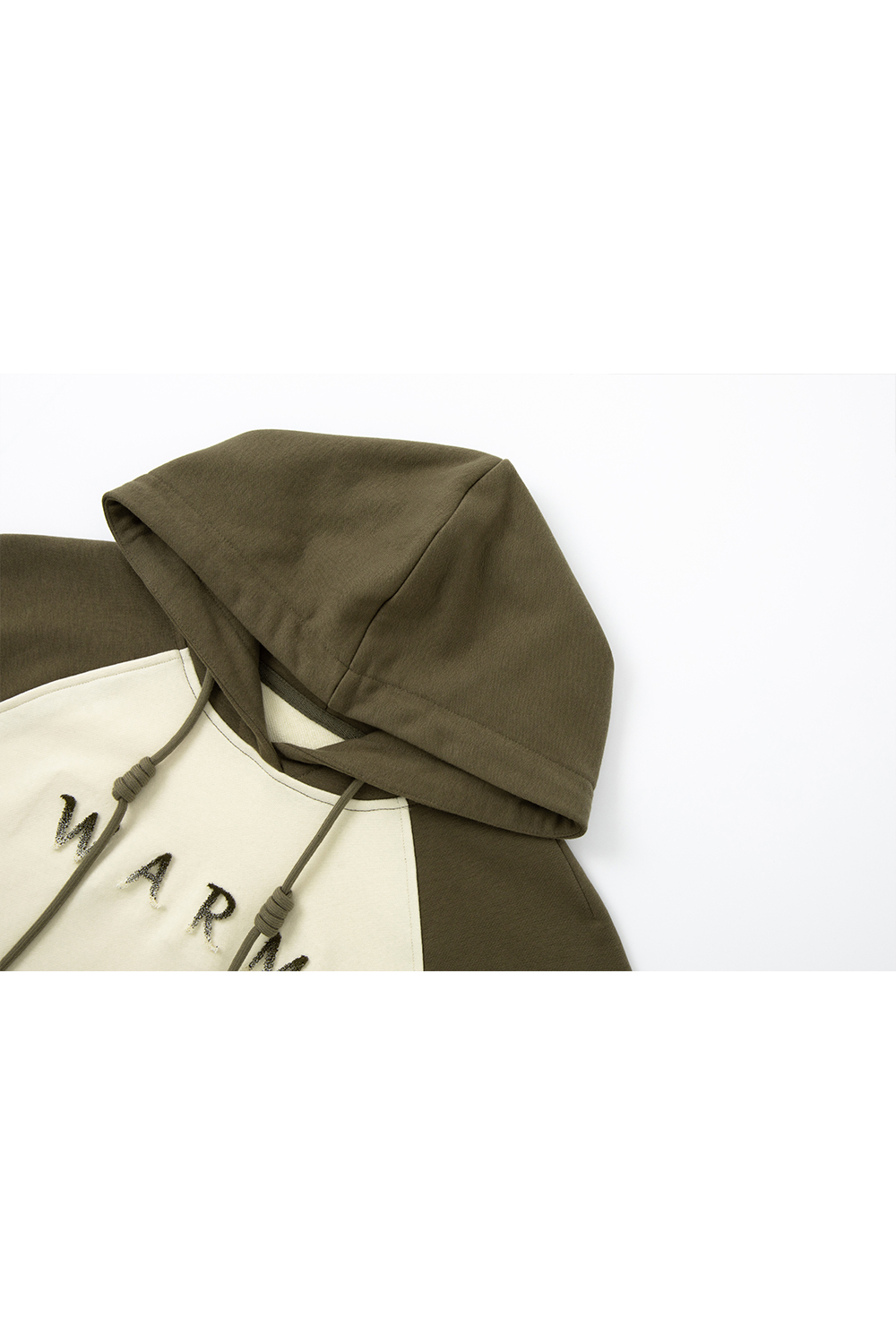 Retro contrasting color hooded sweatshirt