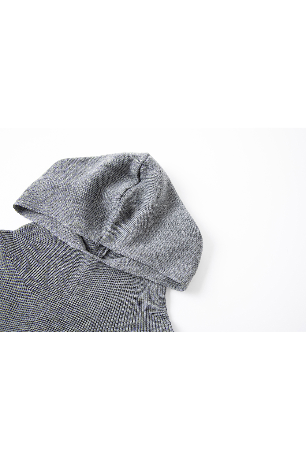 Wool Blend Hooded Knitted Sweater