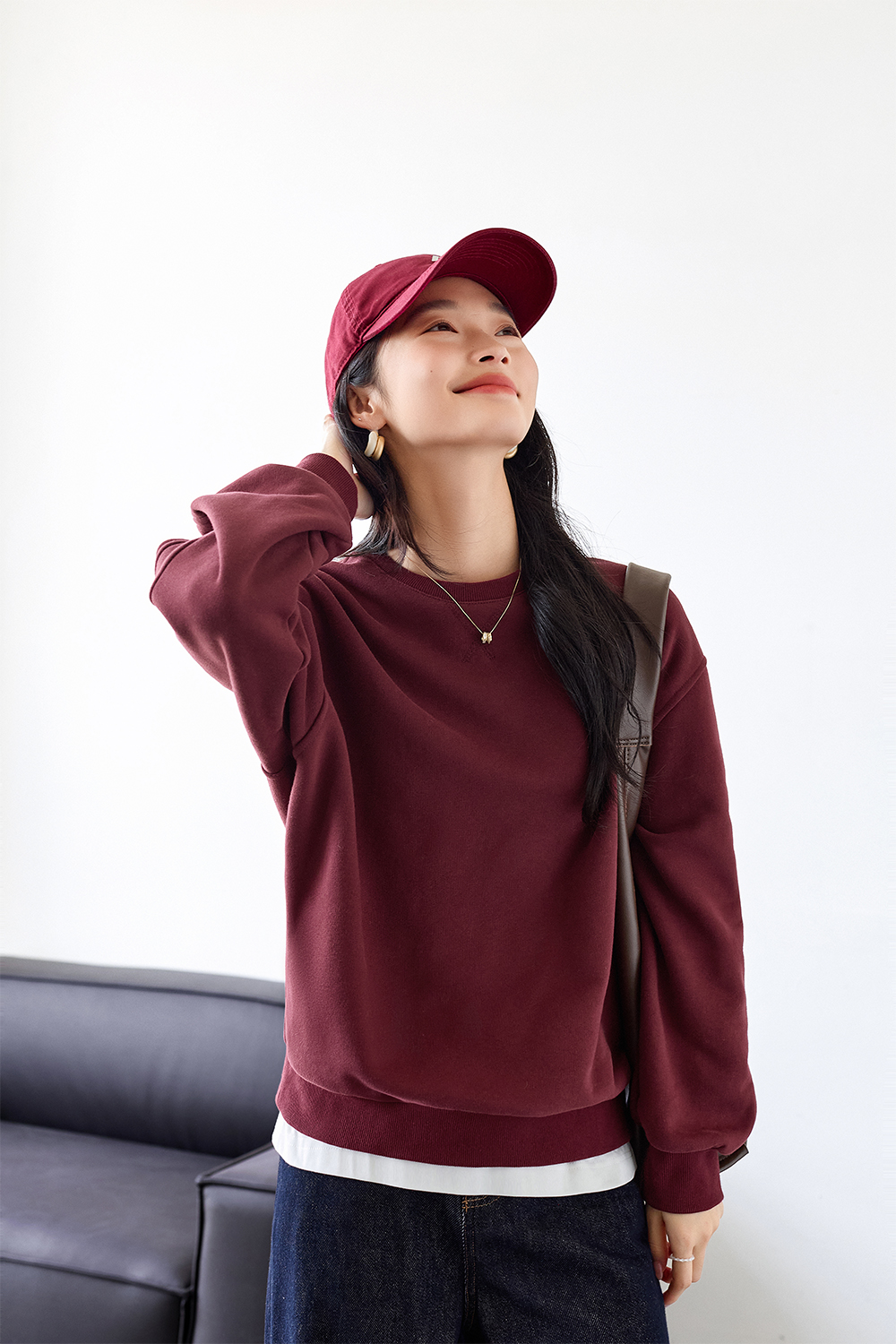Casual Solid Color Warm Sweatshirt