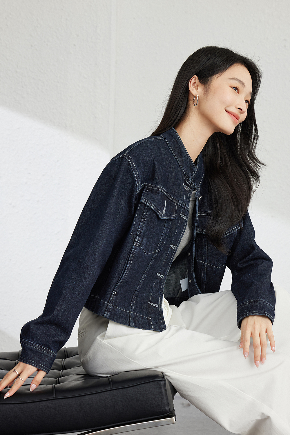 Hong Kong Style Retro Casual Denim Jacket-VIMLYSTORE