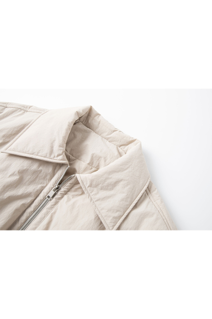 Lapel Spliced Short Cotton Padded Jacket