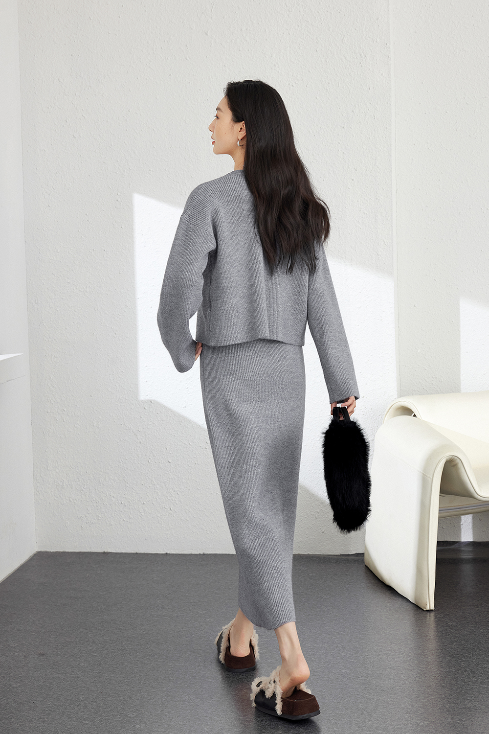 Simple And Relaxed Knitted Suit
