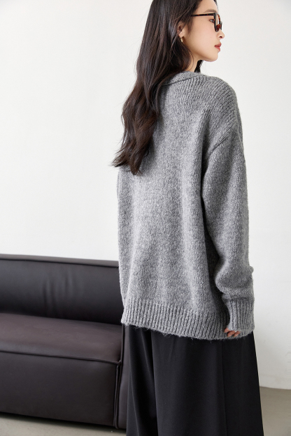 Wool Blend Knitted Top Two-Piece Set