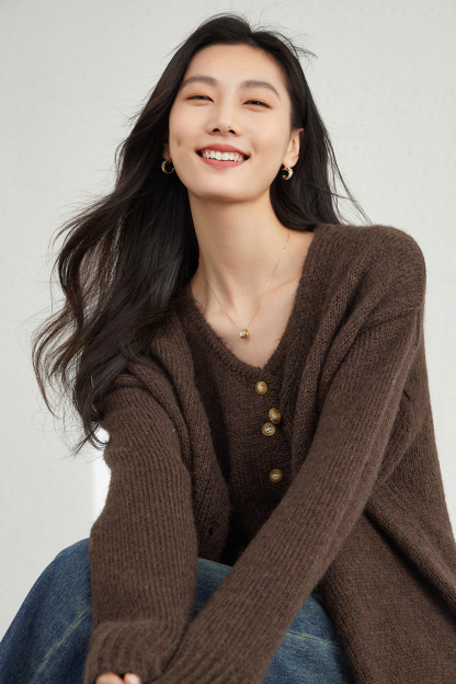 Wool Blend Knitted Top Two-Piece Set