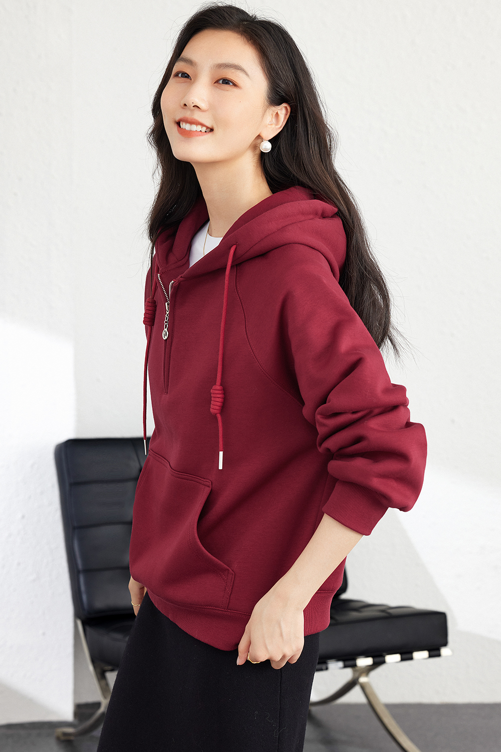 Half-Zip Hooded Sweatshirt