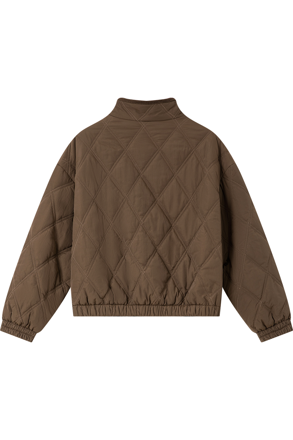 Stand-up collar diamond-quilted cotton-padded jacket-VIMLYSTORE