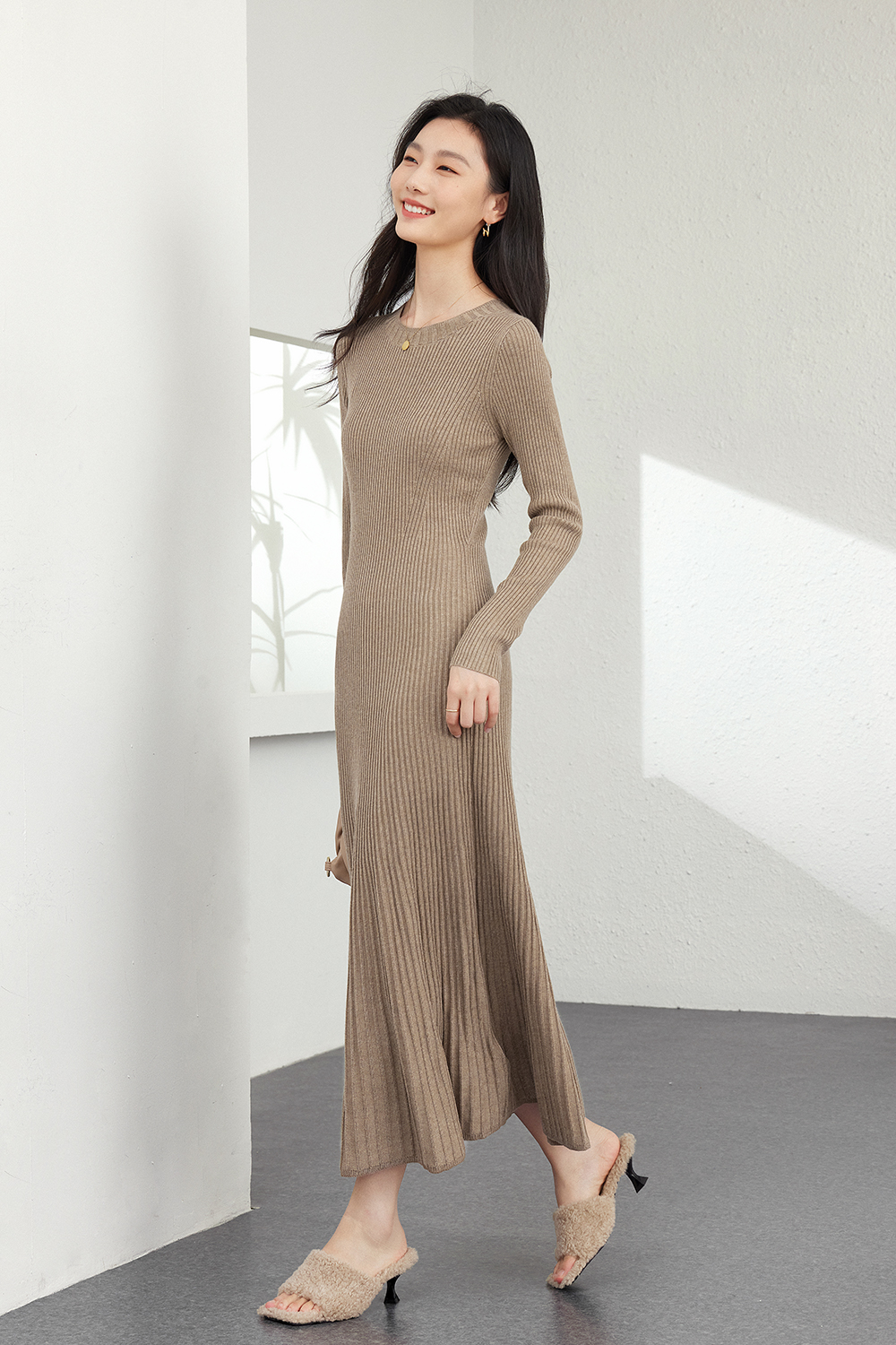 Wool blend knitted dress-VIMLYSTORE