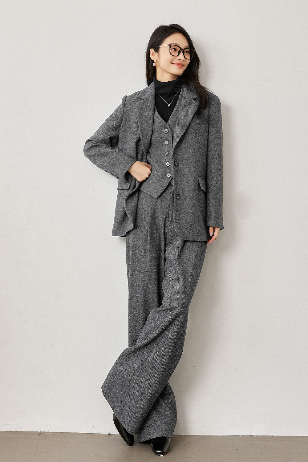 Minimalist Suitstyle Vest Set-VIMLYSTORE