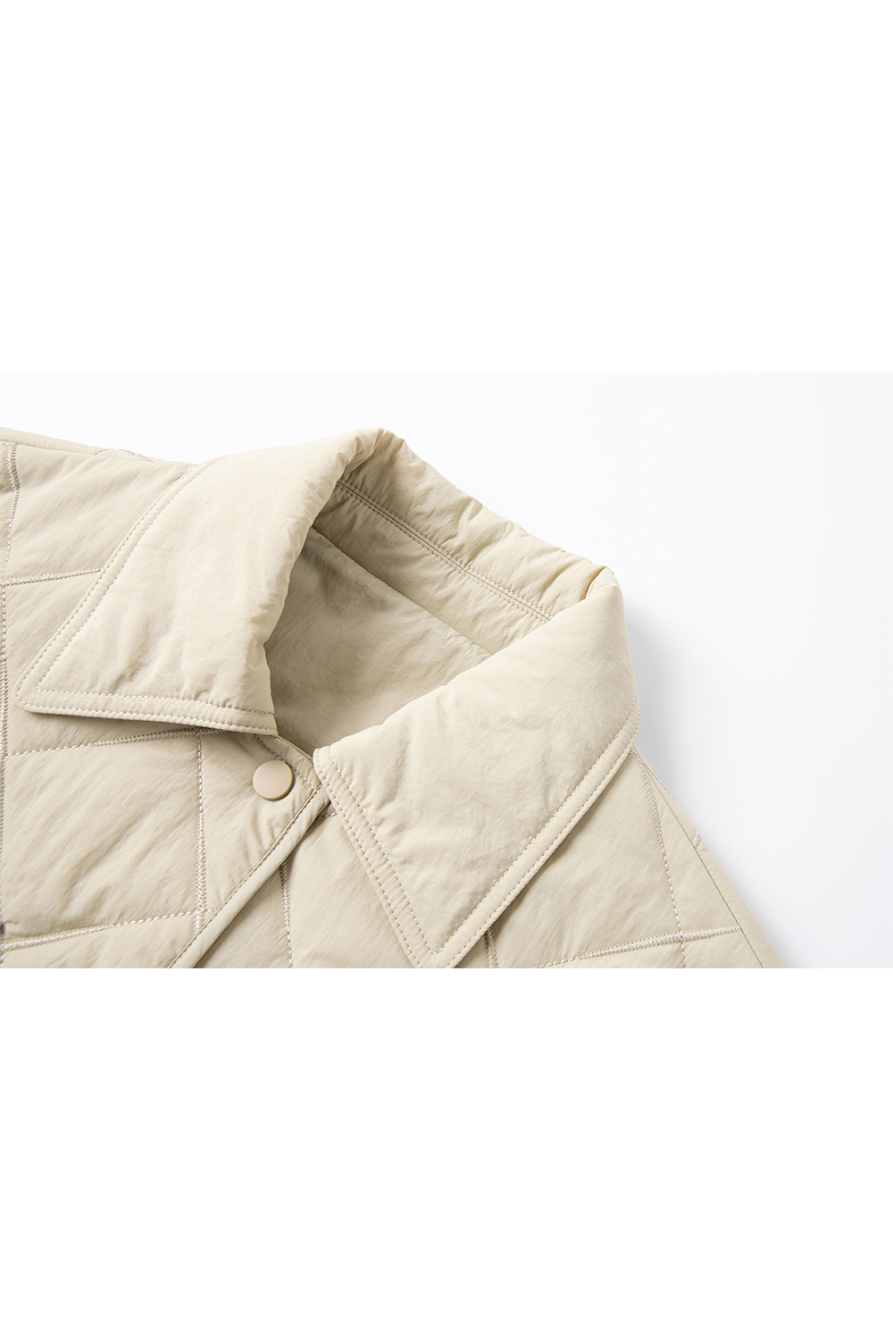 Lapel Diamond Short Cotton Coat-VIMLYSTORE