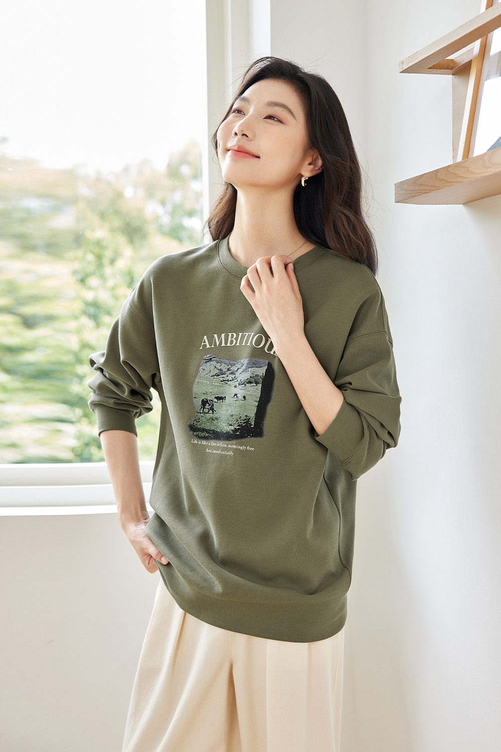 Cottonblend Printed Sweatshirt-VIMLYSTORE